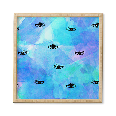 Hello Sayang Eye Blush Blue Framed Wall Art