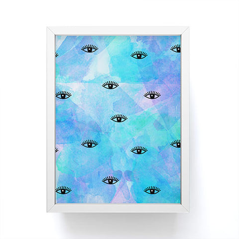 Hello Sayang Eye Blush Blue Framed Mini Art Print