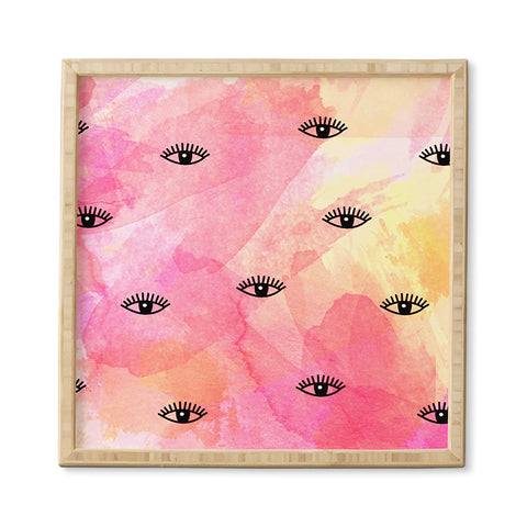 Hello Sayang Eye Blush Pink Framed Wall Art