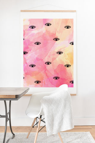 Hello Sayang Eye Blush Pink Art Print And Hanger