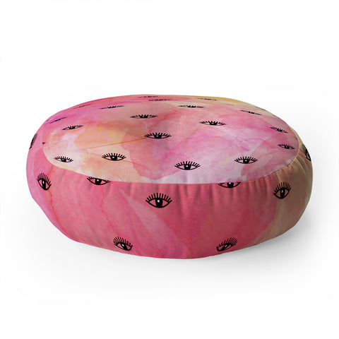 Hello Sayang Eye Blush Pink Floor Pillow Round
