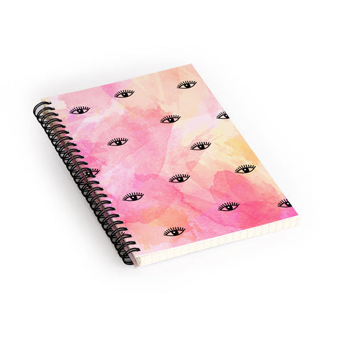 Hello Sayang Eye Blush Pink Spiral Notebook