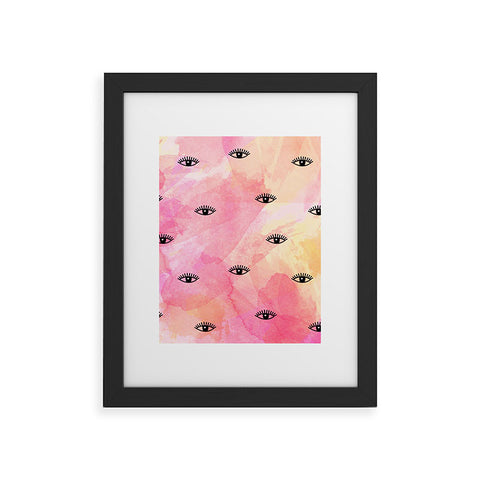 Hello Sayang Eye Blush Pink Framed Art Print