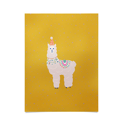 Hello Sayang Fa La La La Llama Mustard Poster