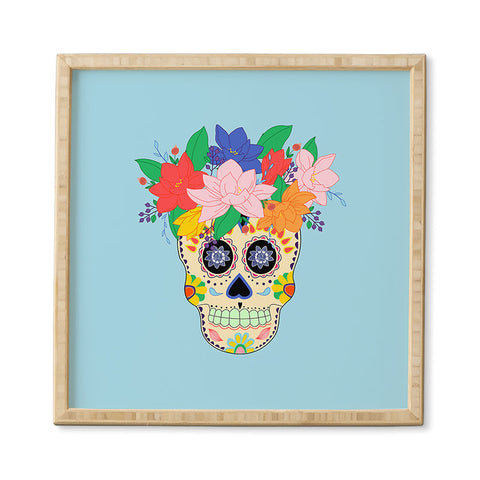 Hello Sayang Floral Skull Framed Wall Art