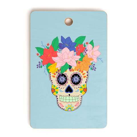 Hello Sayang Floral Skull Cutting Board Rectangle