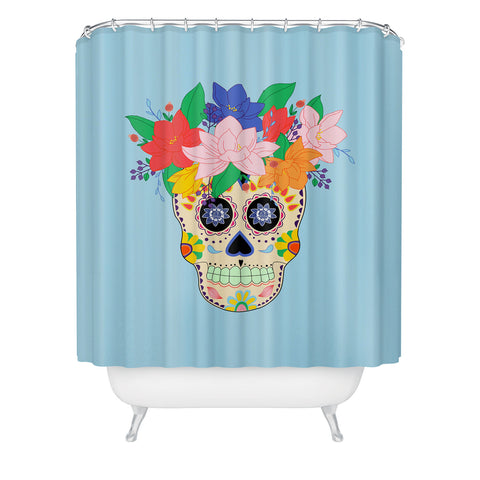Hello Sayang Floral Skull Shower Curtain