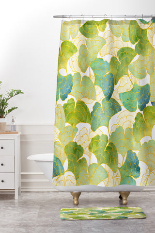 Hello Sayang Gingko Forest Shower Curtain And Mat