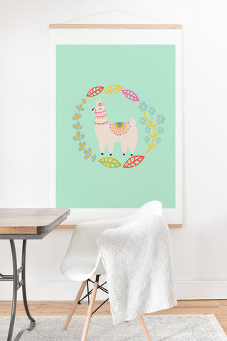 Hello Sayang Lola Llama Mint Art Print And Hanger