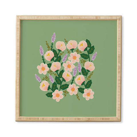 Hello Sayang Lovely Roses Green Framed Wall Art