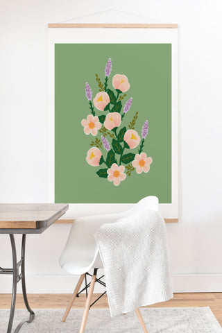 Hello Sayang Lovely Roses Green Art Print And Hanger