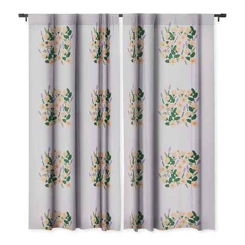 Hello Sayang Lovely Roses Lavender Blackout Window Curtain