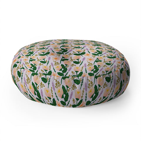 Hello Sayang Lovely Roses Lavender Floor Pillow Round