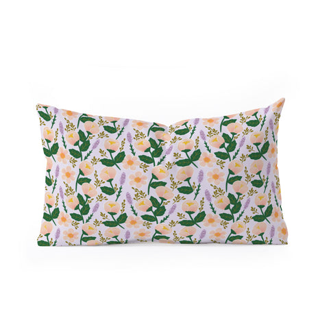 Hello Sayang Lovely Roses Lavender Oblong Throw Pillow