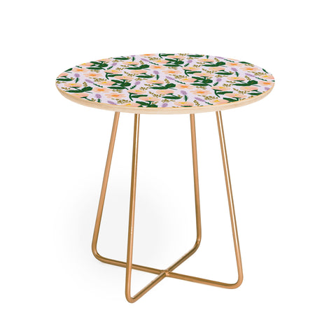 Hello Sayang Lovely Roses Lavender Round Side Table