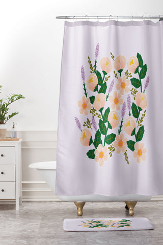 Hello Sayang Lovely Roses Lavender Shower Curtain And Mat