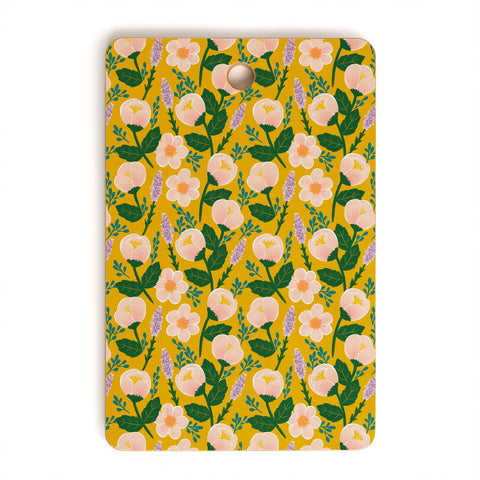 Hello Sayang Lovely Roses Yellow Cutting Board Rectangle