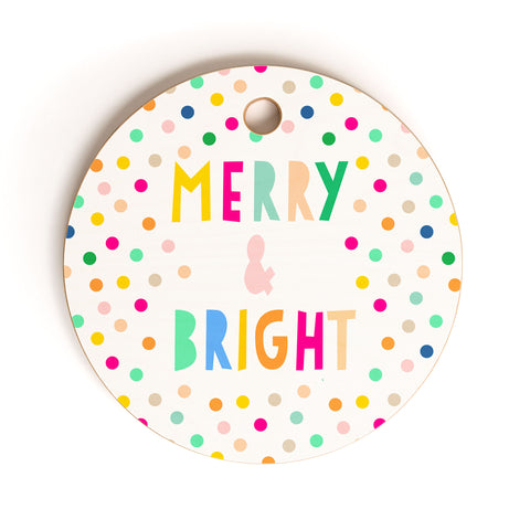 Hello Sayang Merry And Bright Polka Dots Cutting Board Round