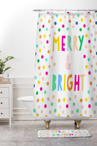 Hello Sayang Merry And Bright Polka Dots Shower Curtain And Mat
