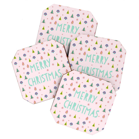 Hello Sayang Merry Christmas Trees Coaster Set
