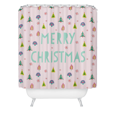 Hello Sayang Merry Christmas Trees Shower Curtain