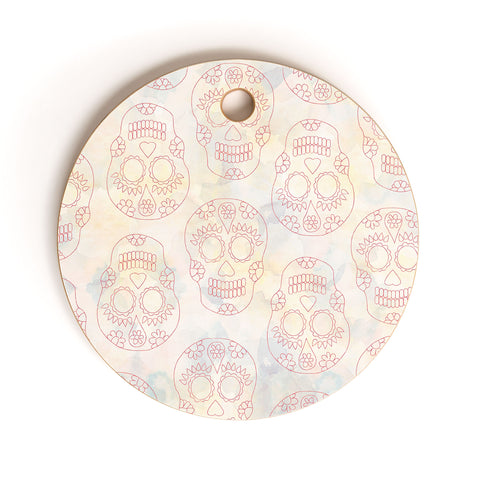 Hello Sayang Nothing Dull About Skulls Cutting Board Round