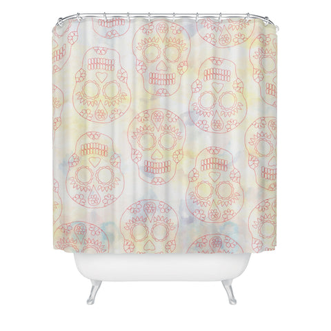 Hello Sayang Nothing Dull About Skulls Shower Curtain