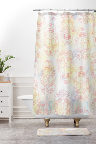 Hello Sayang Nothing Dull About Skulls Shower Curtain And Mat