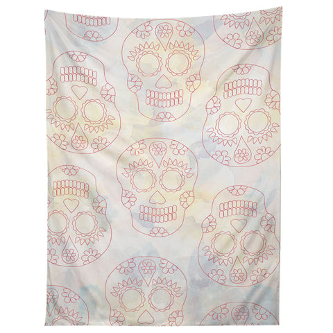 Hello Sayang Nothing Dull About Skulls Tapestry