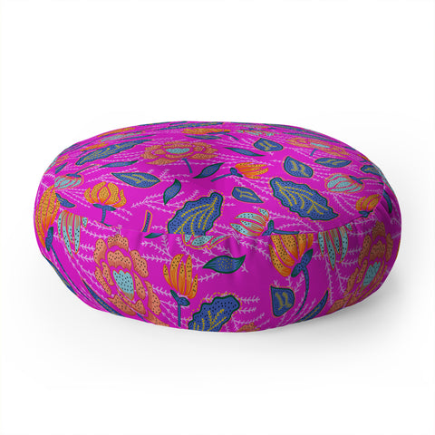 Hello Sayang Summer Batik Fuchsia Floor Pillow Round