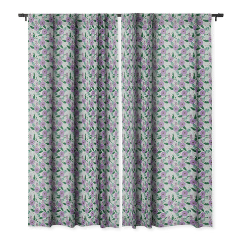 Hello Sayang Sweet Roses Mint Blackout Window Curtain