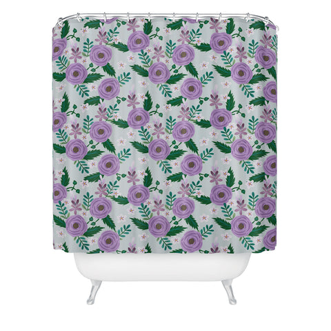 Hello Sayang Sweet Roses Mint Shower Curtain