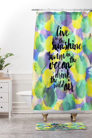 Hello Sayang Swim in the Ocean Shower Curtain And Mat