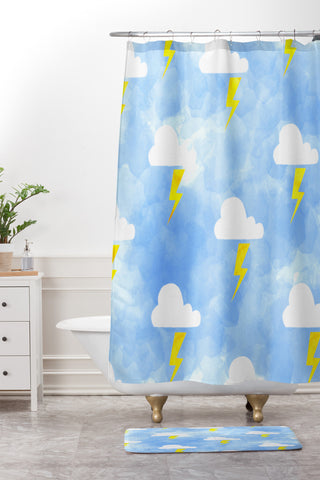 Hello Sayang Thunderstorm Shower Curtain And Mat