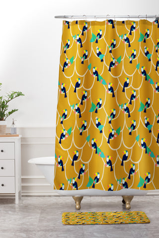 Hello Sayang Toucan Play This Mustard Game Shower Curtain And Mat