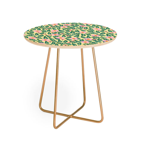 Hello Sayang Wild Daisies Yellow Round Side Table