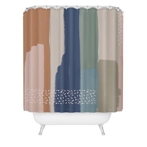 Hello Twiggs Abstract Terracotta Shower Curtain