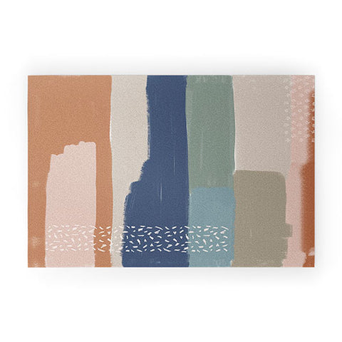 Hello Twiggs Abstract Terracotta Welcome Mat