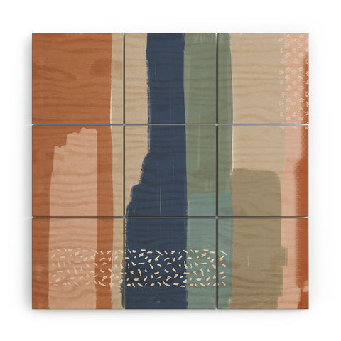 Hello Twiggs Abstract Terracotta Wood Wall Mural