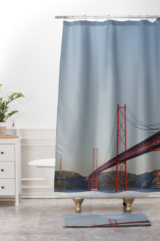 Hello Twiggs Across the Bridge Shower Curtain And Mat