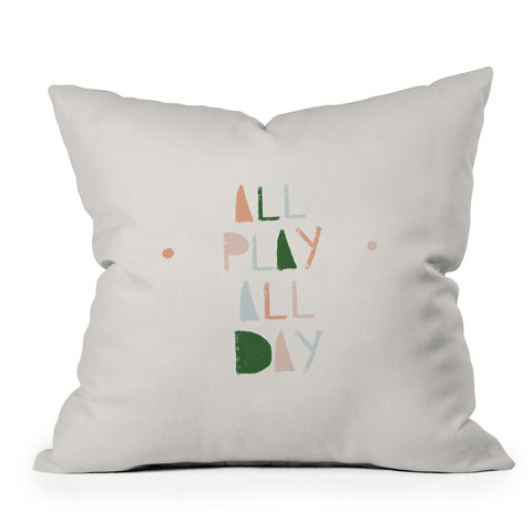 Hello Twiggs All Play All Day Throw Pillow