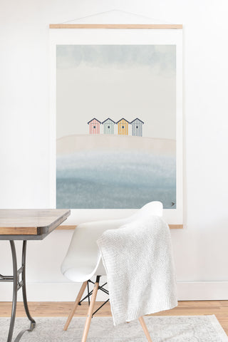 Hello Twiggs Beach Cabins Art Print And Hanger