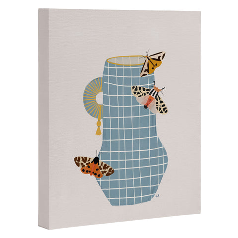 Hello Twiggs Blue Vase with Butterflies Art Canvas