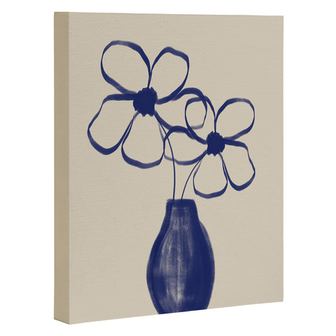 Hello Twiggs Blue Vase with Flowers Art Canvas