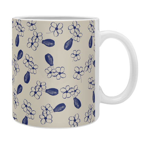 Hello Twiggs Blue Vase with Flowers Coffee Mug