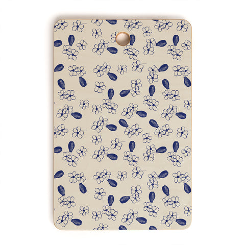 Hello Twiggs Blue Vase with Flowers Cutting Board Rectangle