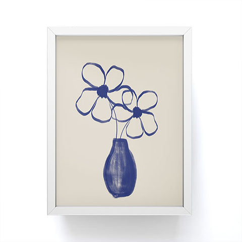 Hello Twiggs Blue Vase with Flowers Framed Mini Art Print