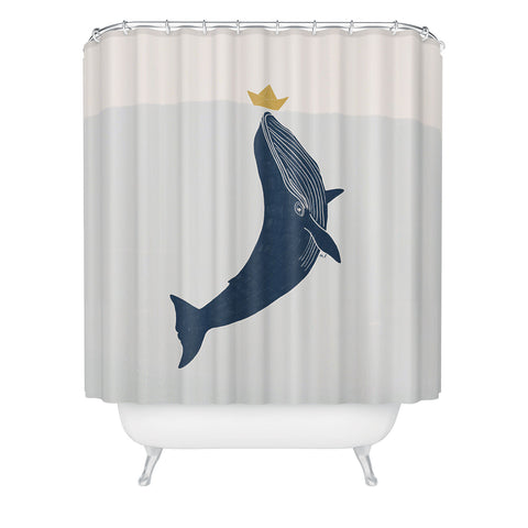 Hello Twiggs Blue Whale Shower Curtain