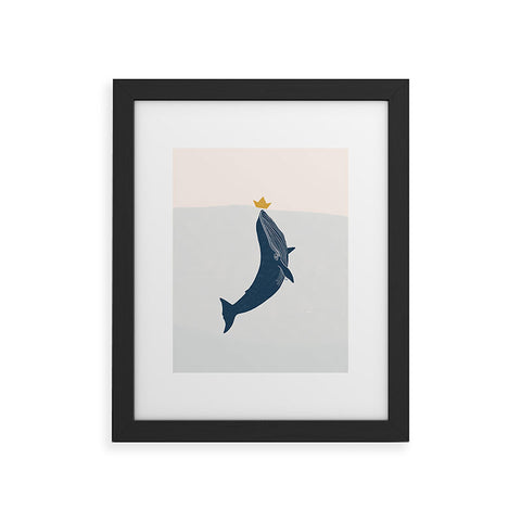 Hello Twiggs Blue Whale Framed Art Print