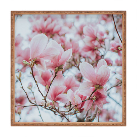 Hello Twiggs Blush Pink Magnolias Square Tray